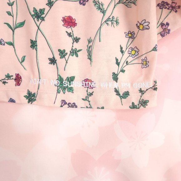 Adidas Originals Top Shirt Cropped Floral Aint No Sunshine Gym Casual Size XS - Picture 6 of 8